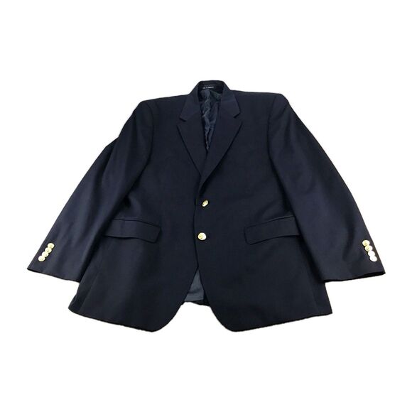 Lauren Ralph Lauren Vtg Blazer Men's 42R Navy Blue Wool Gold Buttons Sport Coat - Picture 1 of 16
